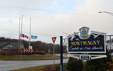 Mise en berne des drapeaux à Montmagny