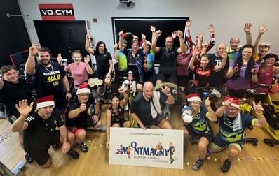 1045$ amassés lors du Défi spinning de Noël