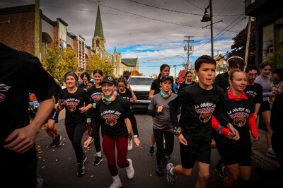 Les jeunes de l'équipe de course de l'école Casault